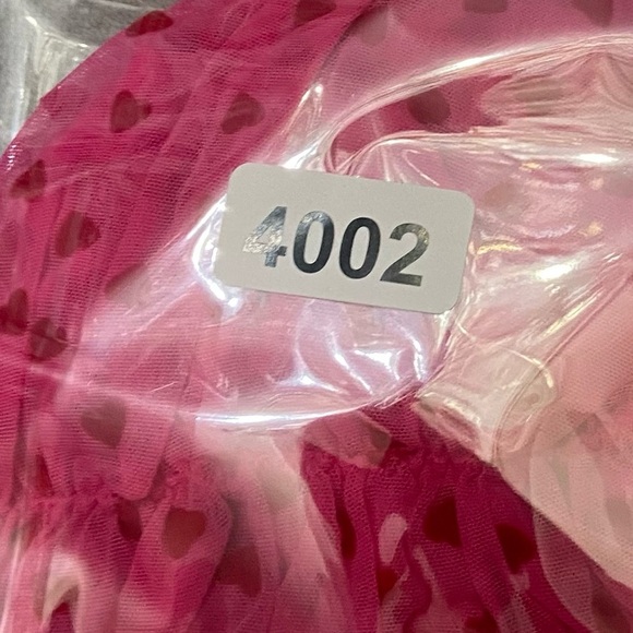 New! Victoria’s Secret Tease Mini Hearts Flocked Mesh Romper 4002 - Picture 8 of 8